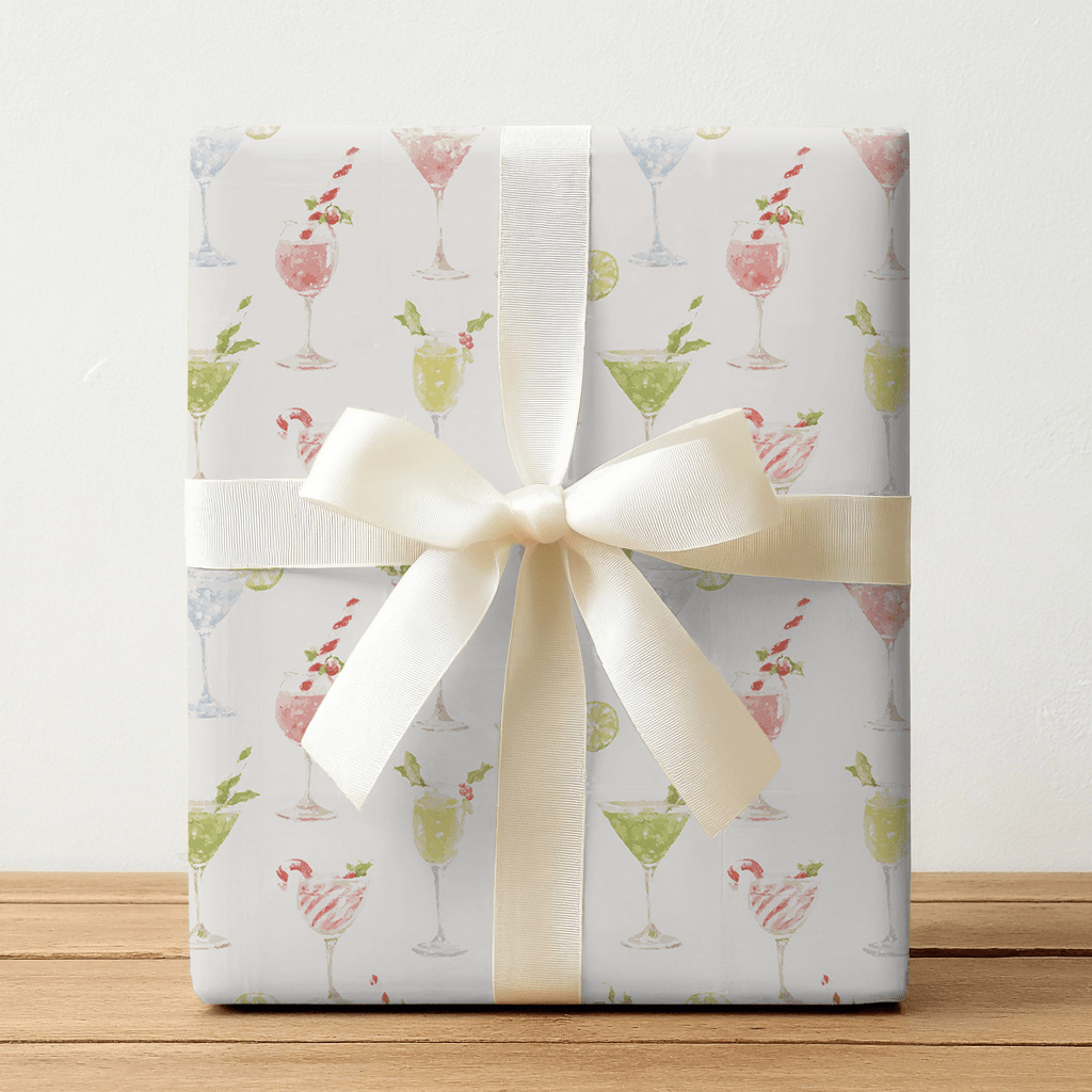 Candy Cane Martinis - Wrapping Paper - Lemon Park