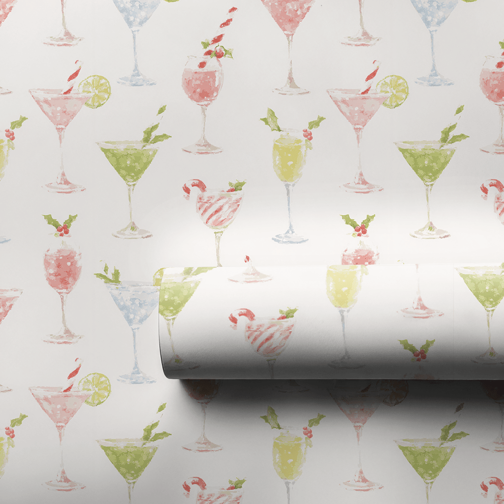 Candy Cane Martinis - Wrapping Paper - Lemon Park