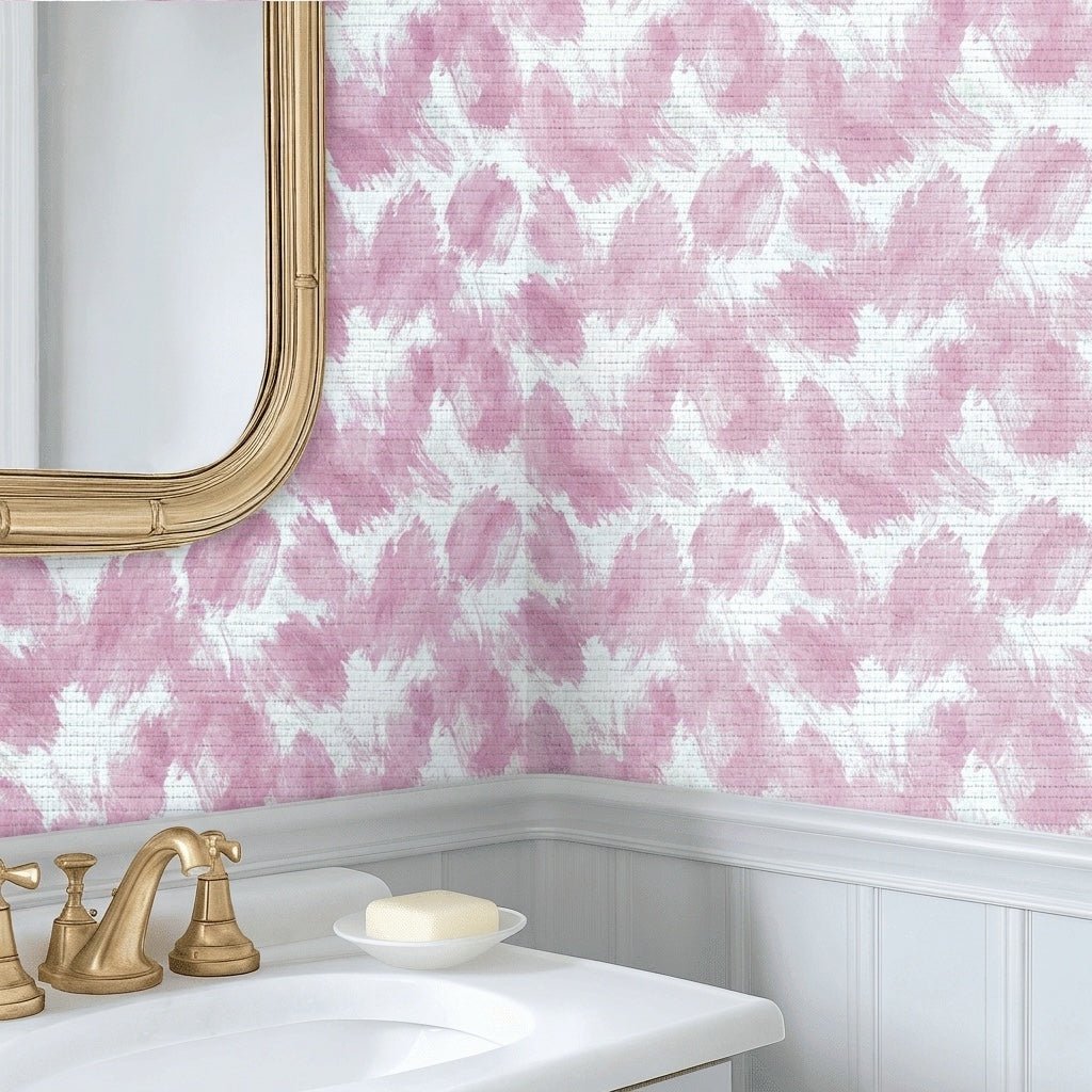 Candy Clouds Faux Grasscloth Wallpaper - Lemon Park