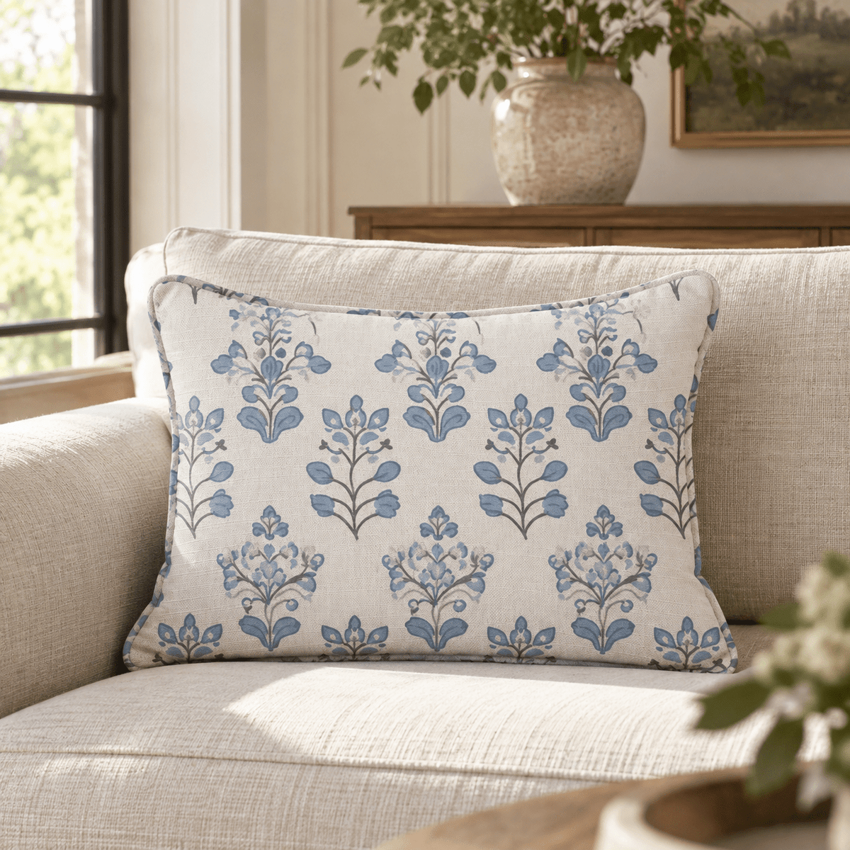 Capri Blue Throw Pillow - Lemon Park