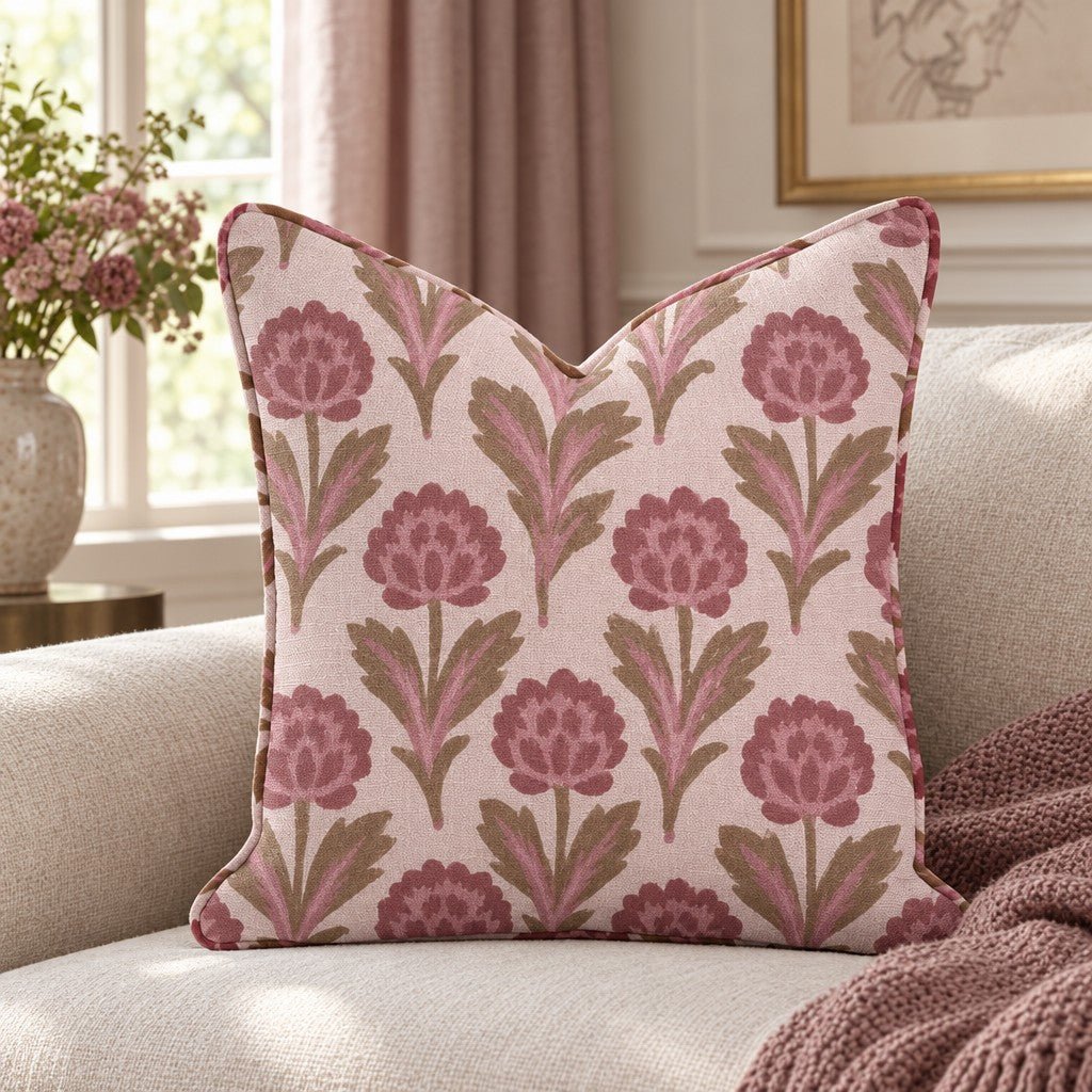 Carnation Row Throw Pillow - Lemon Park