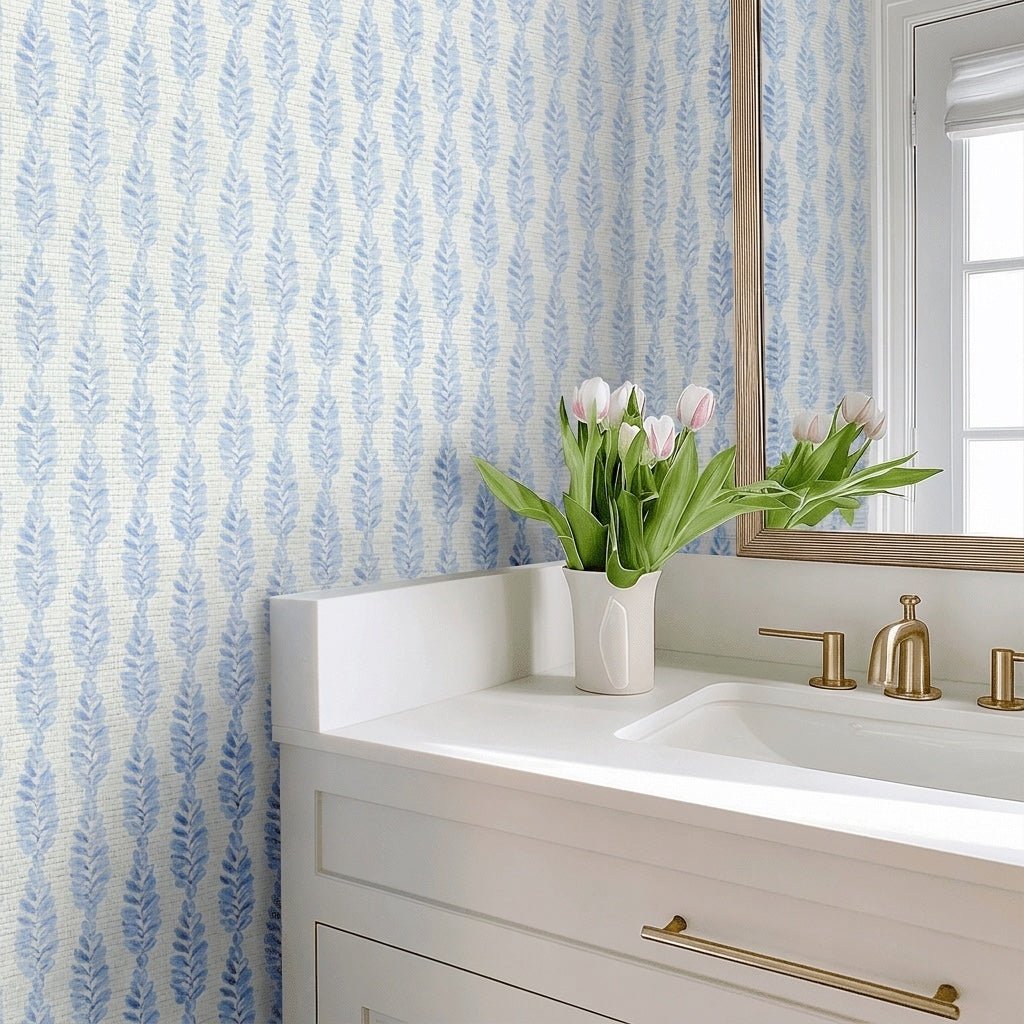 Carolina Ferns Faux Grasscloth Wallpaper - Lemon Park