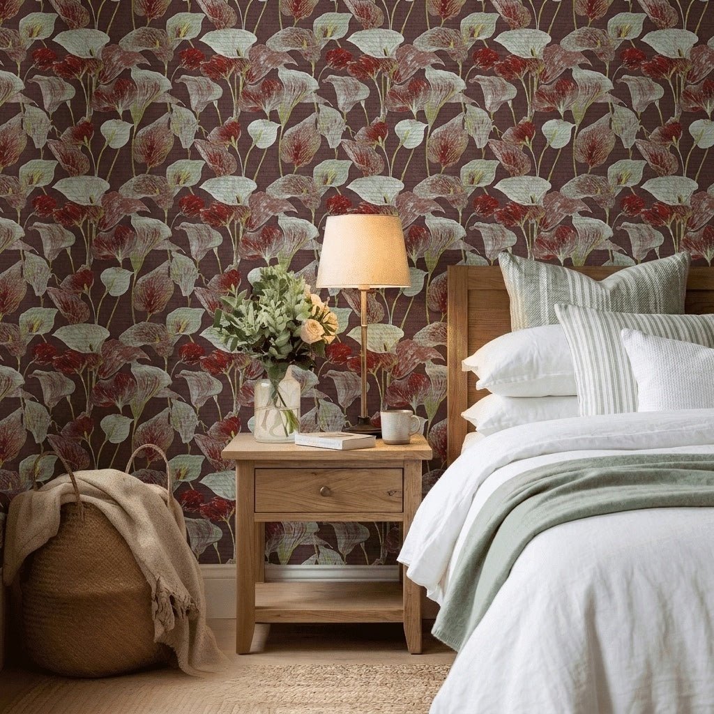 Caspian Faux Grasscloth Wallpaper - Lemon Park