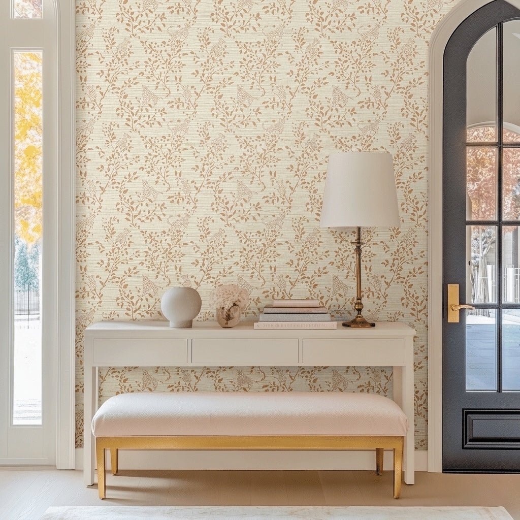 Cassian Faux Grasscloth Wallpaper - Lemon Park
