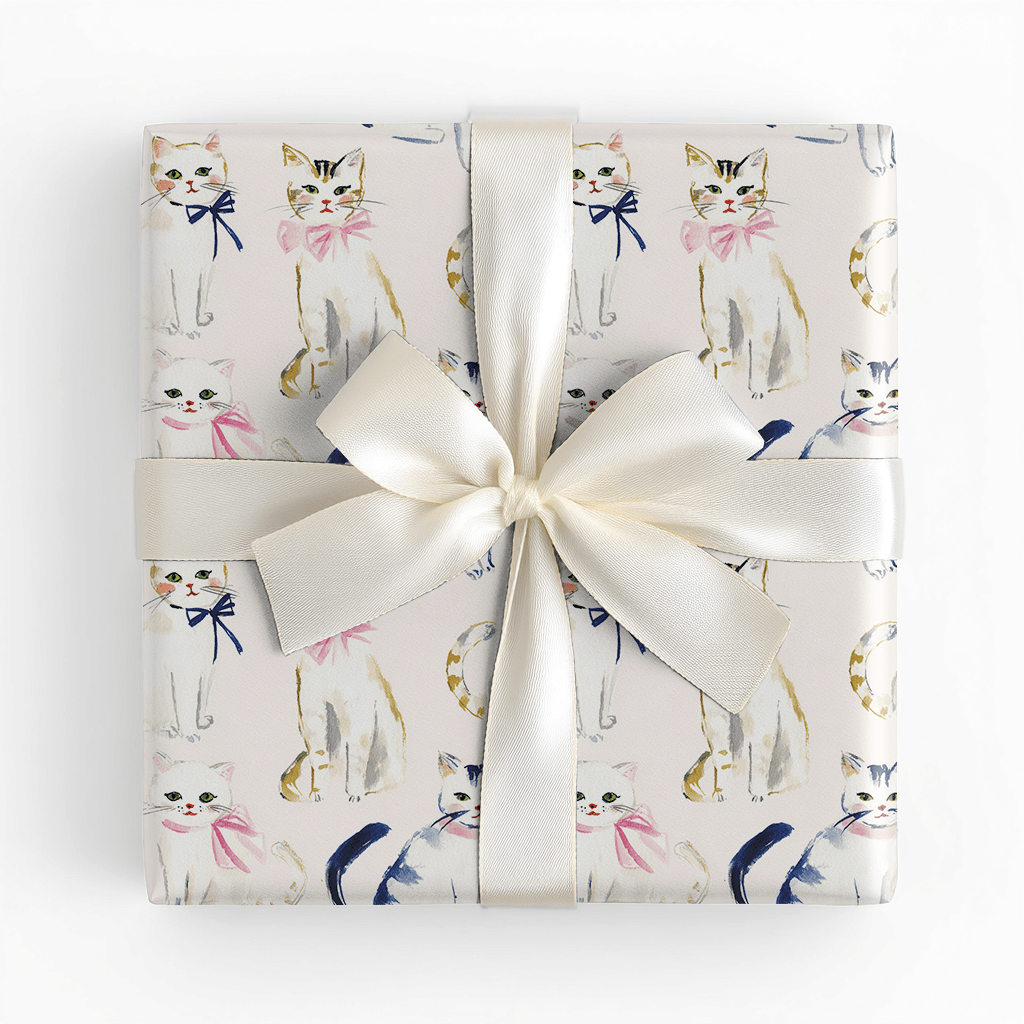 Cats with Bows - Wrapping Paper - Lemon Park