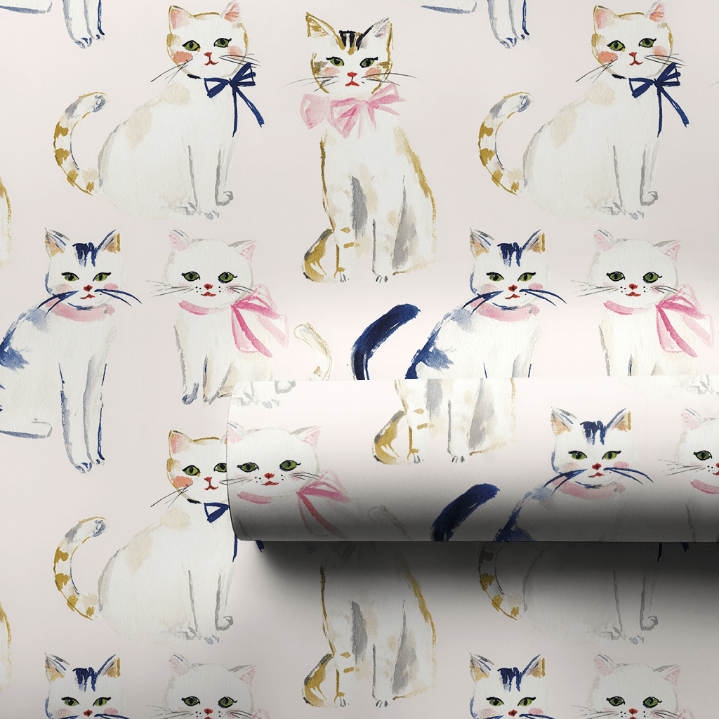 Cats with Bows - Wrapping Paper - Lemon Park