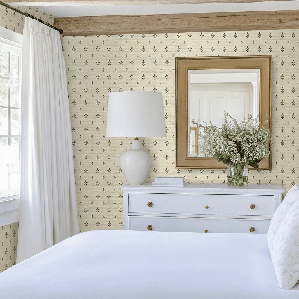 Celine Faux Grasscloth Wallpaper - Lemon Park