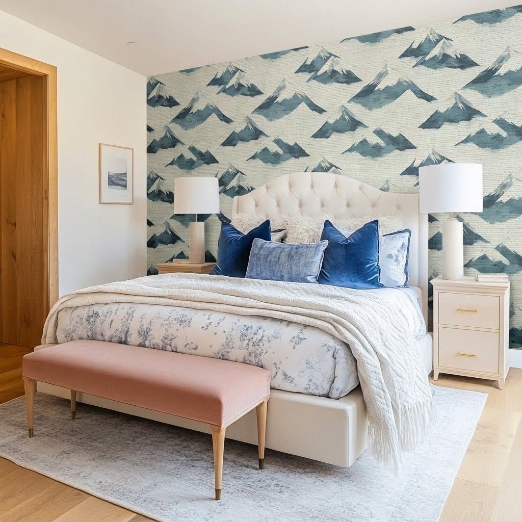 Chalet Horizon Faux Grasscloth Wallpaper - Lemon Park