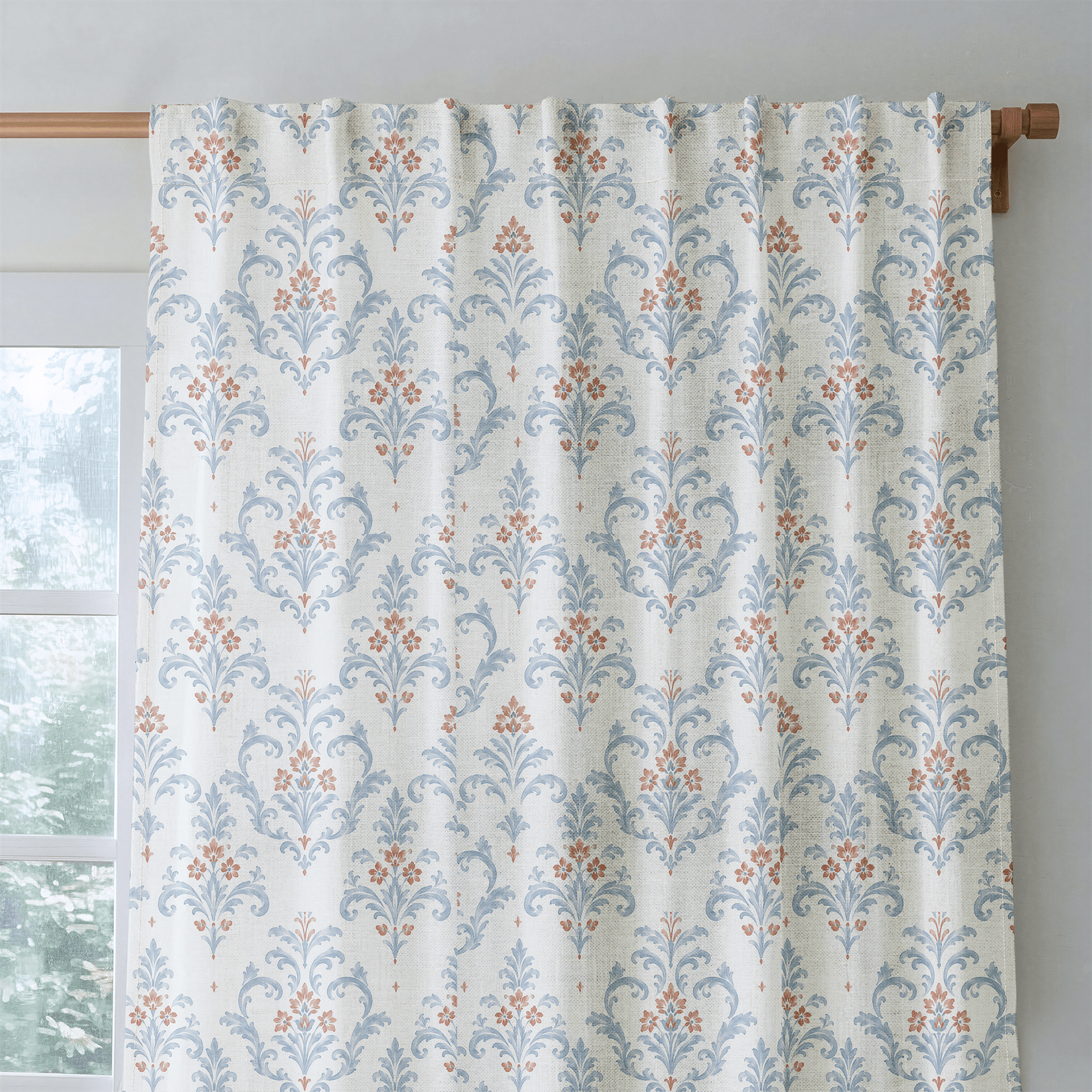 Chambray Tiles European Damask - Drapery - Lemon Park