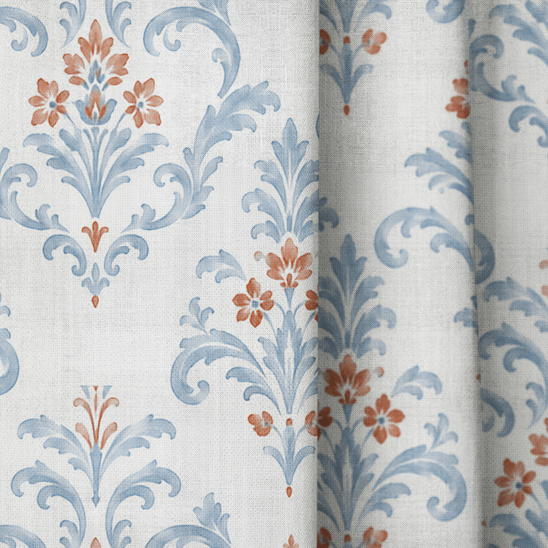 Chambray Tiles European Damask - Drapery - Lemon Park