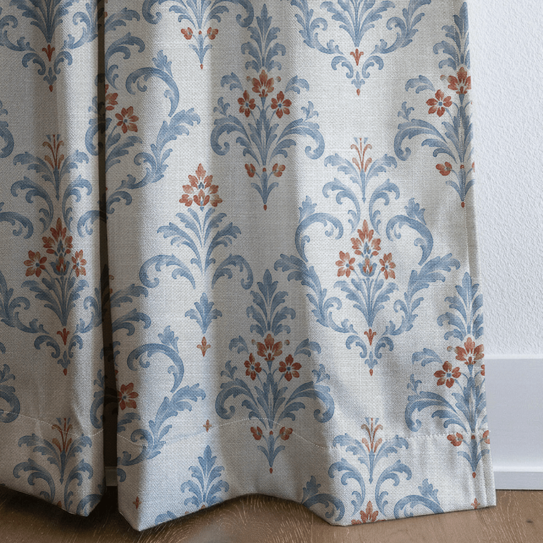 Chambray Tiles European Damask - Drapery - Lemon Park