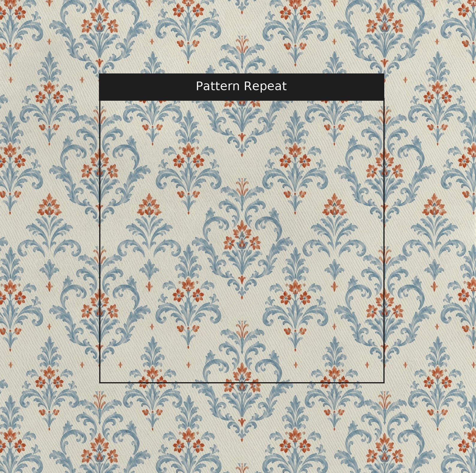 Chambray Tiles European Damask - Fabric - Lemon Park