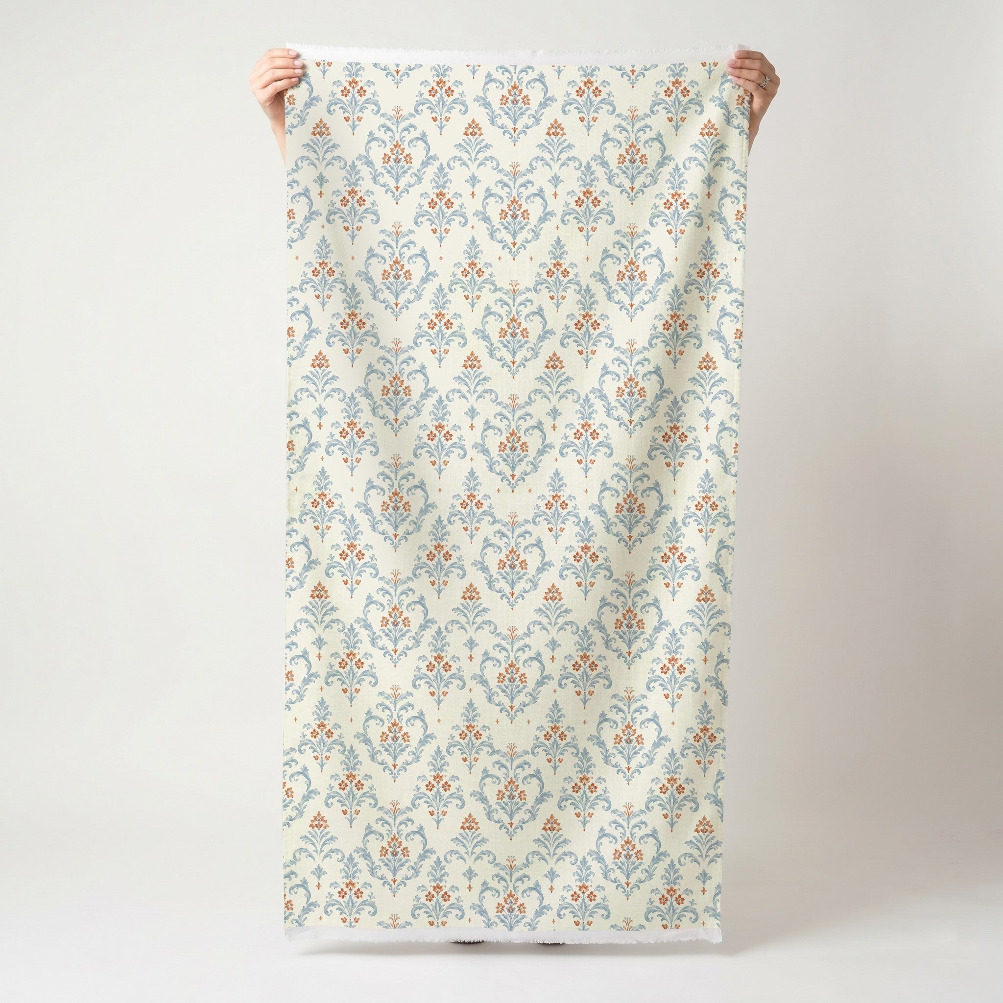 Chambray Tiles European Damask - Fabric - Lemon Park