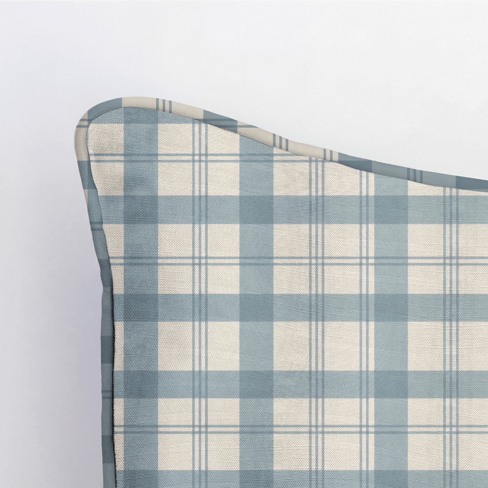 Chambray Tiles French Blue Plaid Throw Pillow - Lemon Park