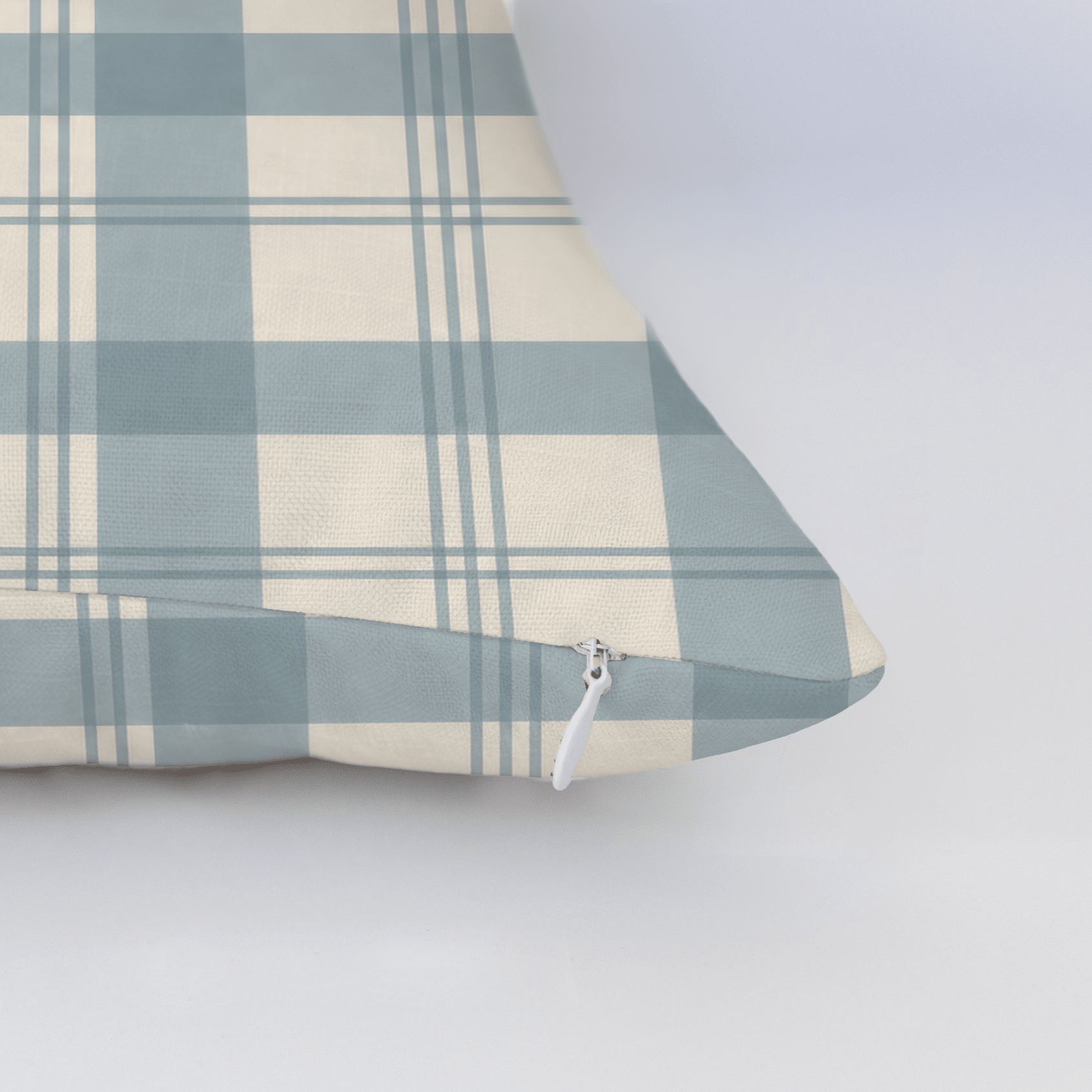 Chambray Tiles French Blue Plaid Throw Pillow - Lemon Park