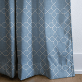 Chambray Tiles French Blue Trellis - Drapery - Lemon Park