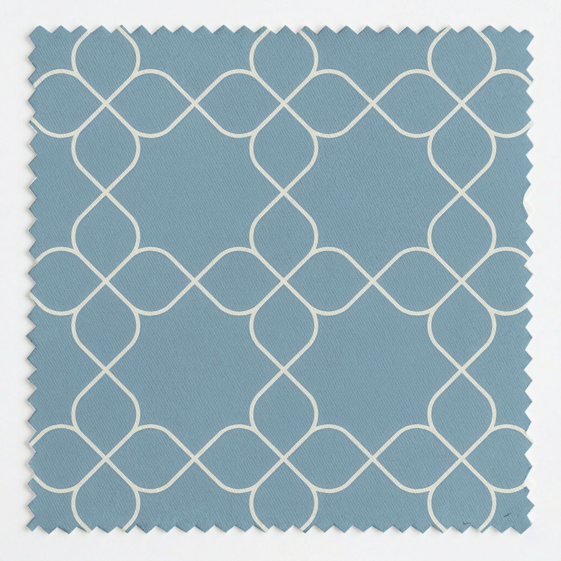 Chambray Tiles French Blue Trellis - Fabric - Lemon Park