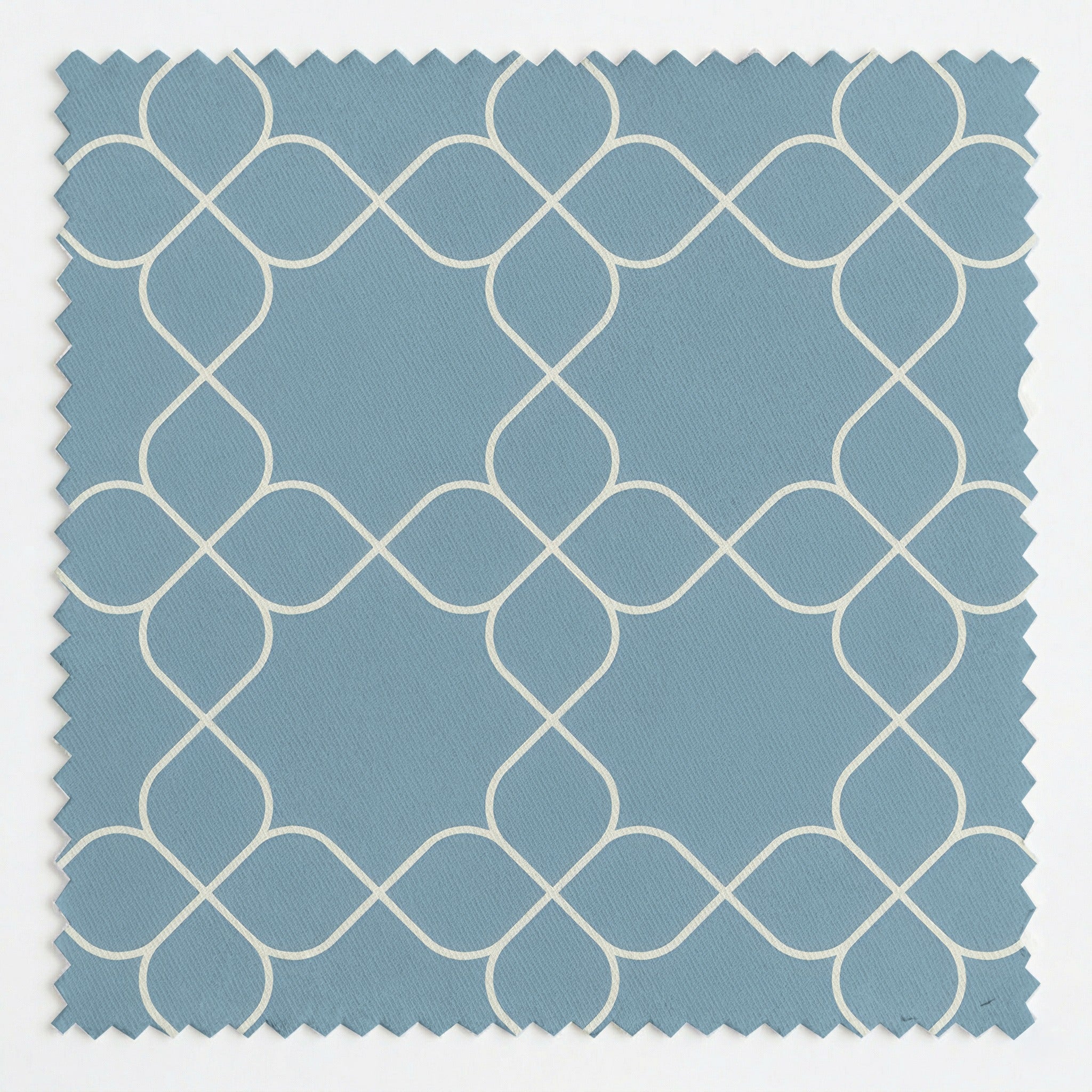 Chambray Tiles French Blue Trellis - Fabric - Lemon Park