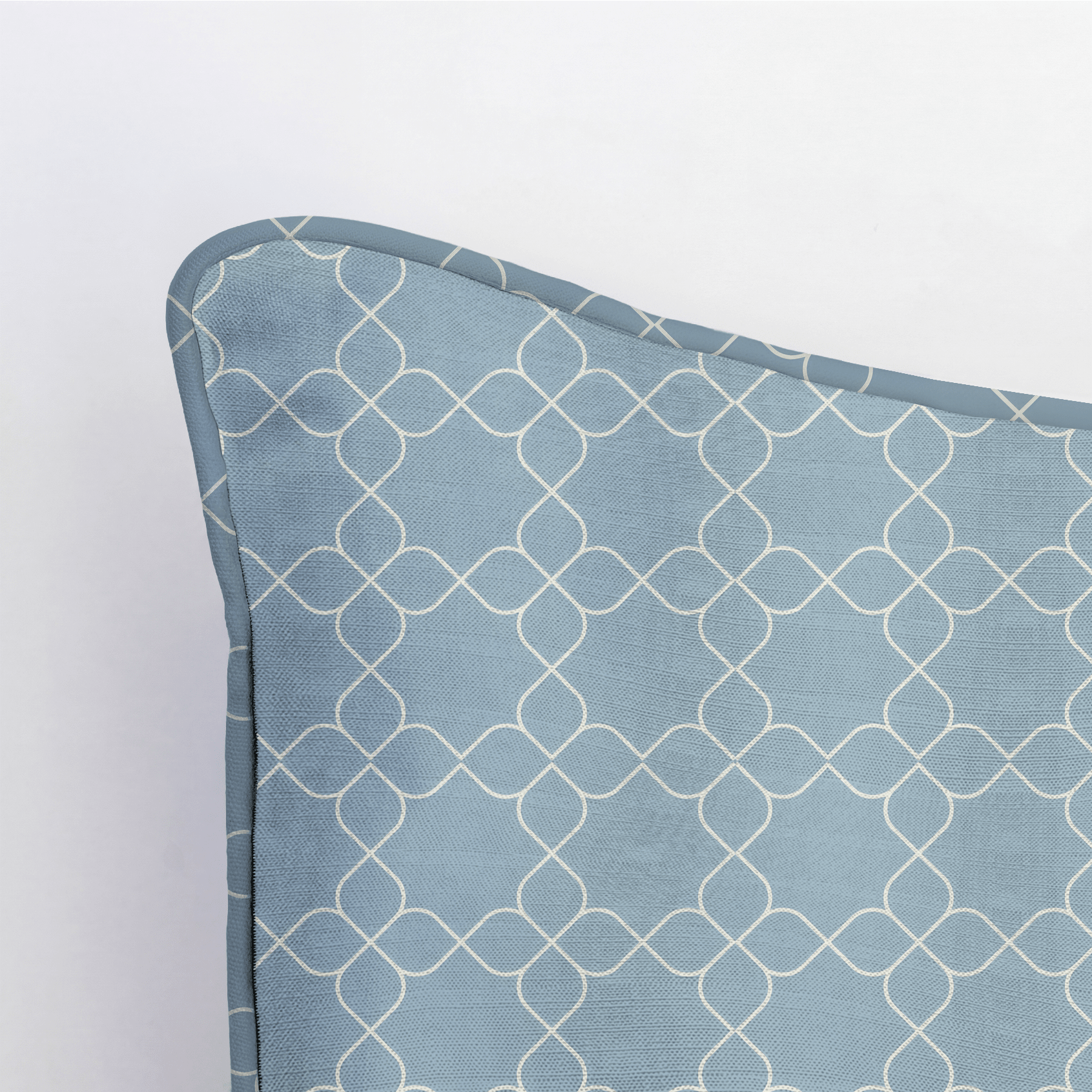 Chambray Tiles French Blue Trellis Throw Pillow - Lemon Park