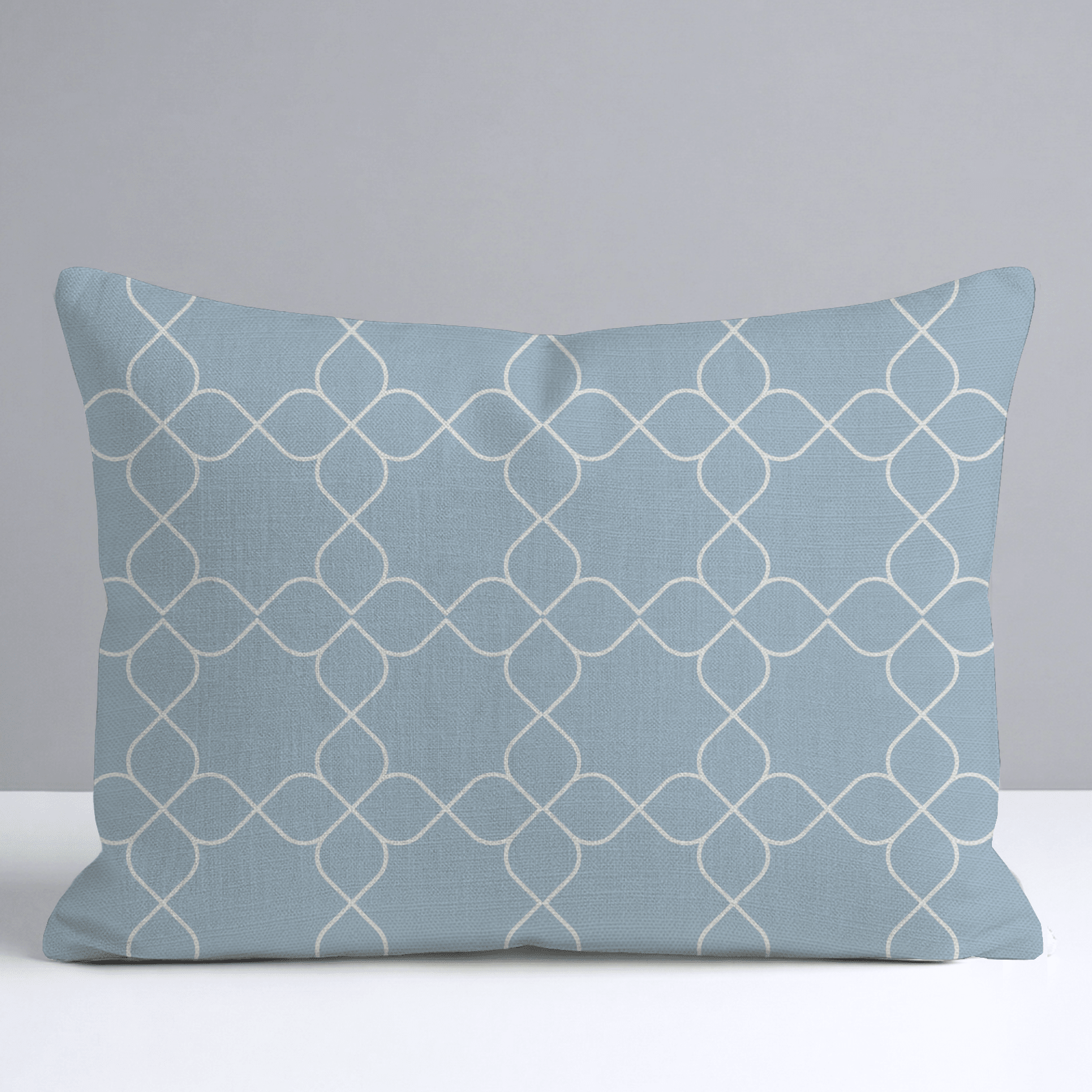 Chambray Tiles French Blue Trellis Throw Pillow - Lemon Park