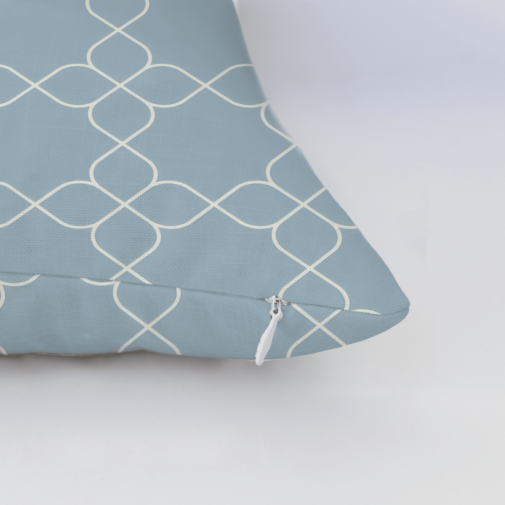 Chambray Tiles French Blue Trellis Throw Pillow - Lemon Park