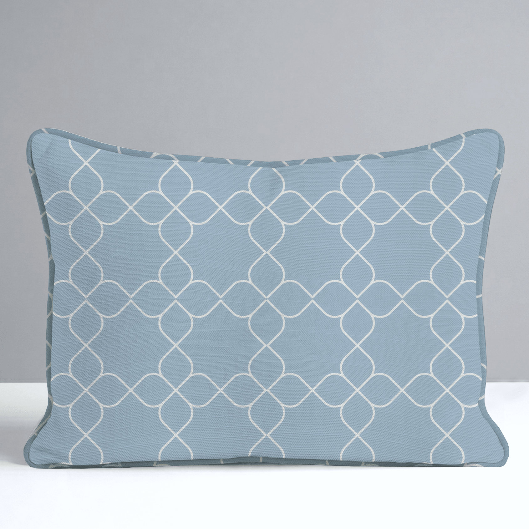 Chambray Tiles French Blue Trellis Throw Pillow - Lemon Park