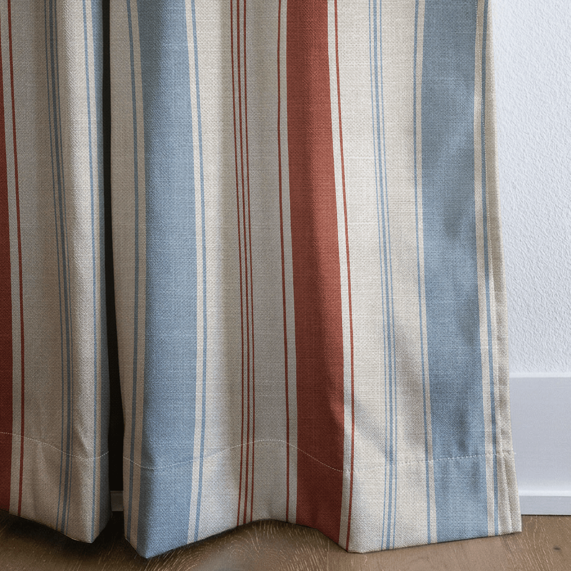 Chambray Tiles Stripes - Drapery - Lemon Park