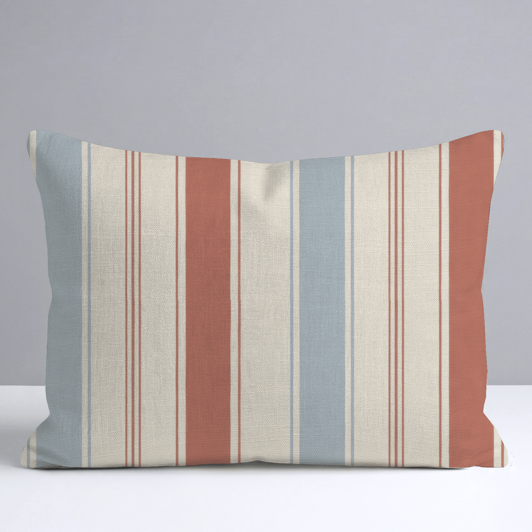 Chambray Tiles Stripes Throw Pillow - Lemon Park