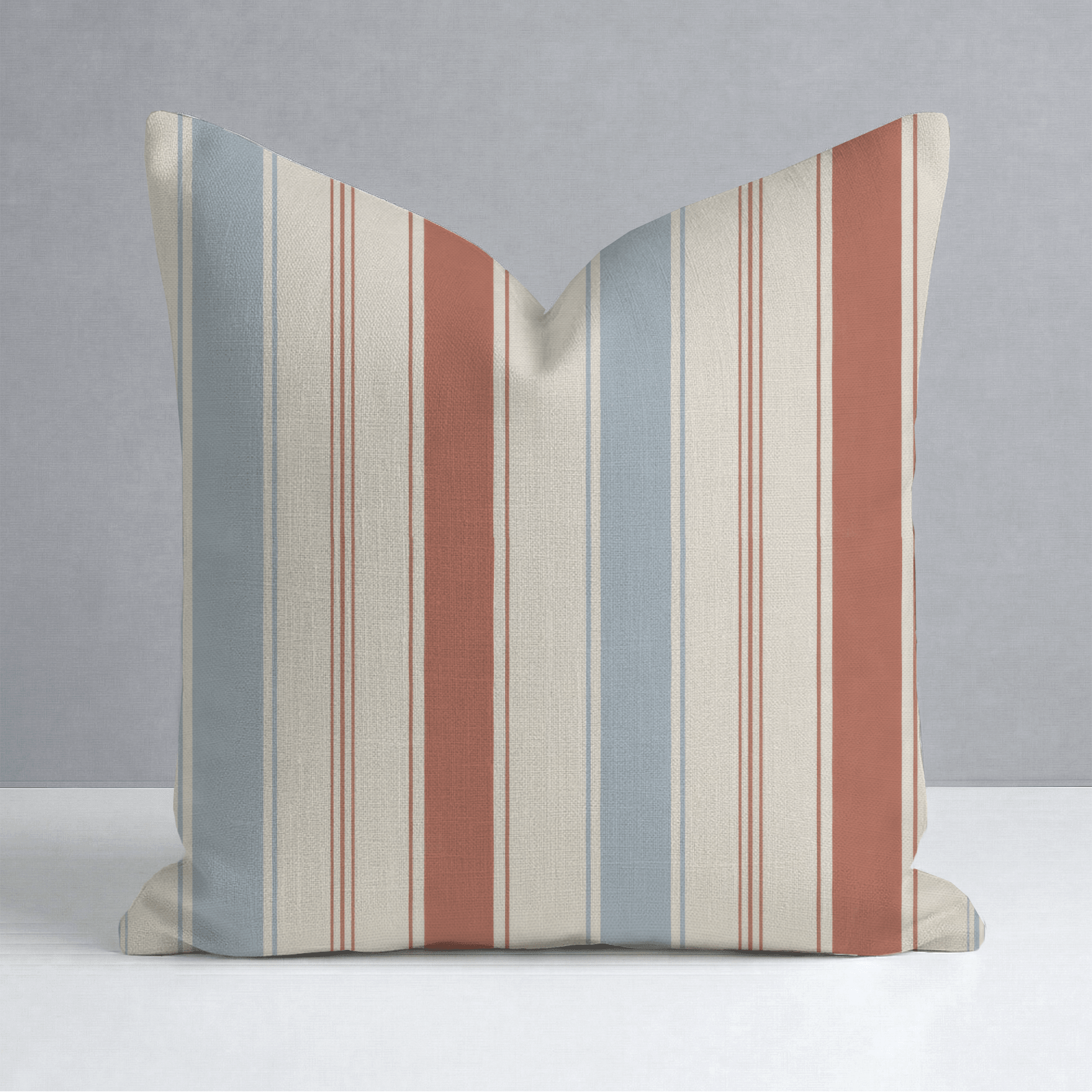 Chambray Tiles Stripes Throw Pillow - Lemon Park