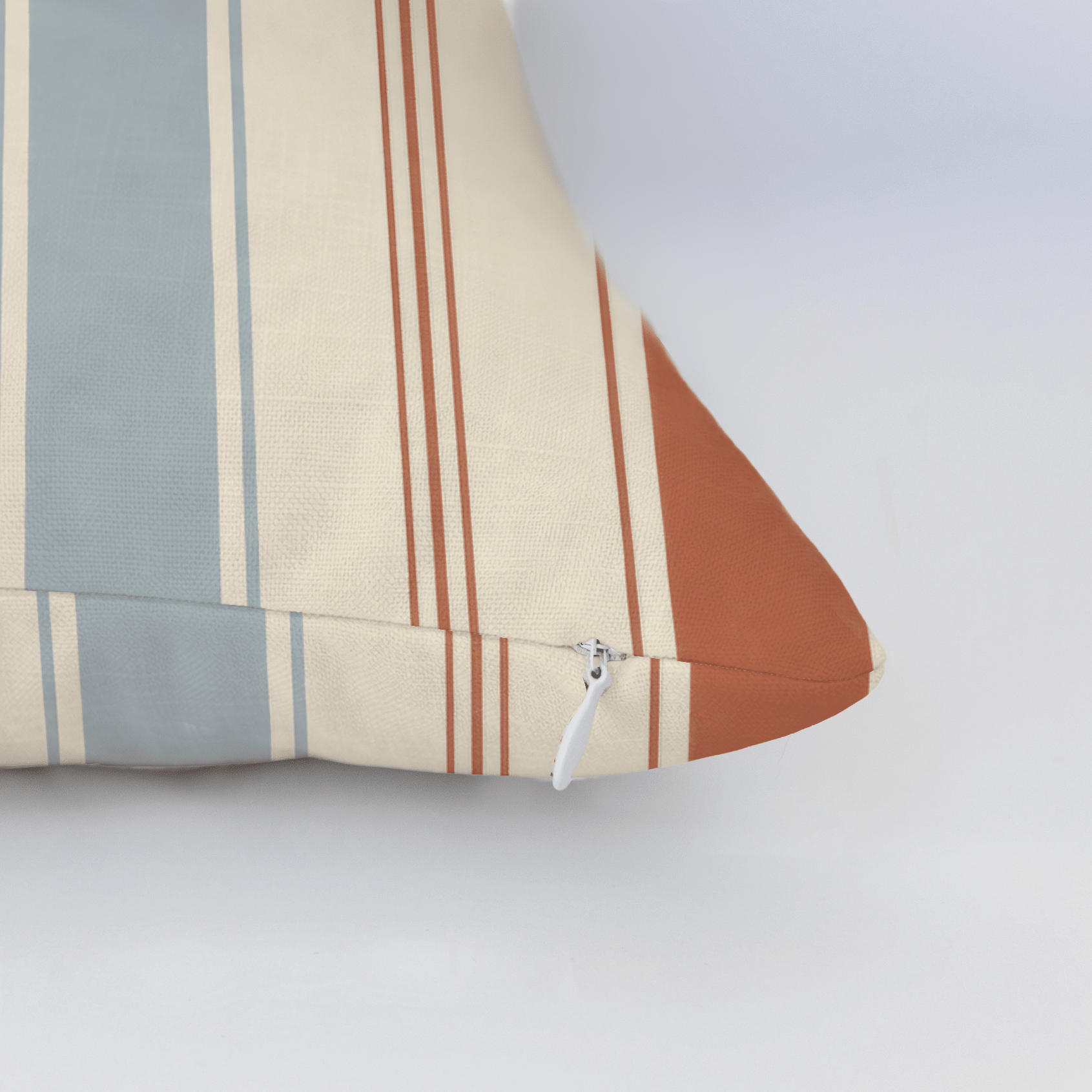 Chambray Tiles Stripes Throw Pillow - Lemon Park