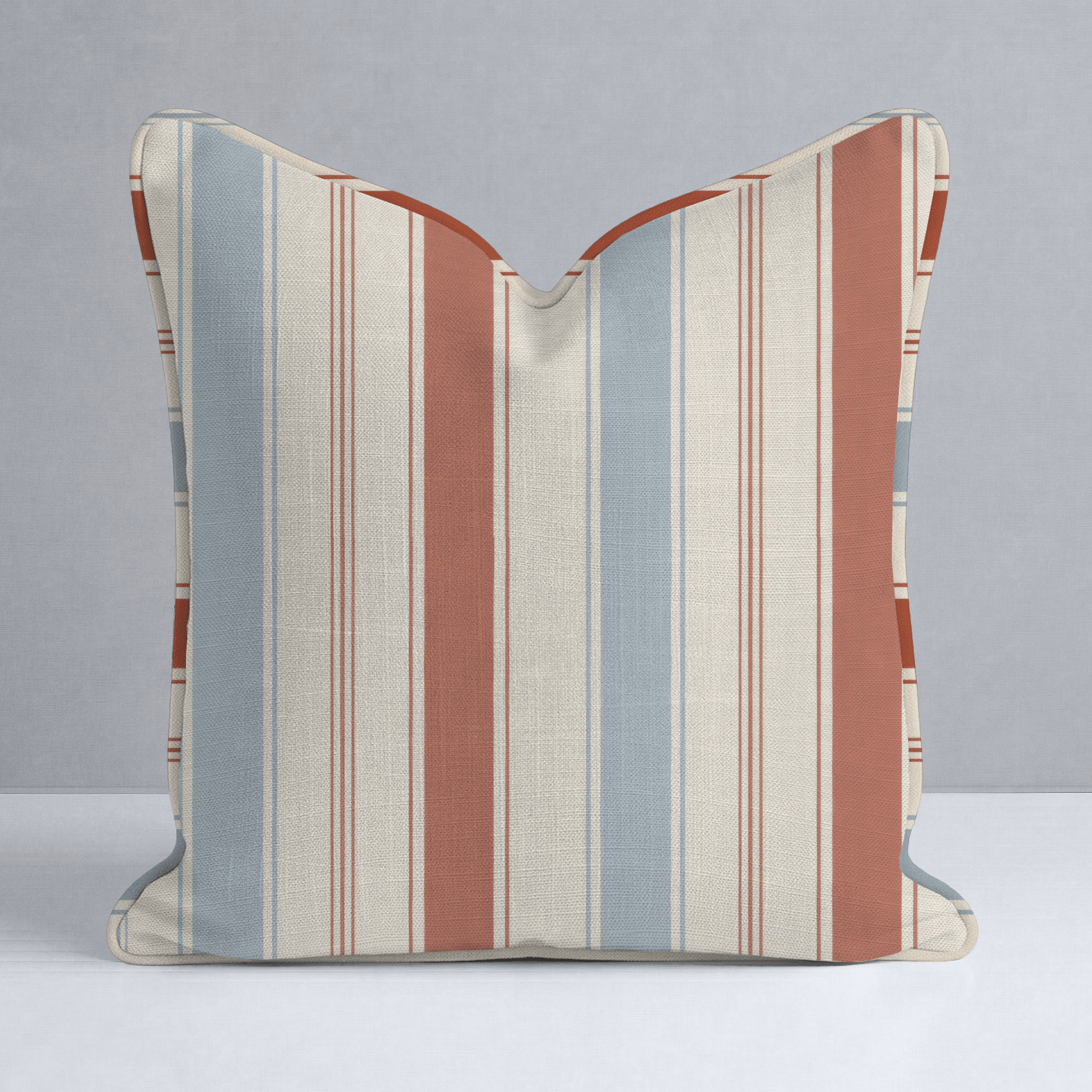 Chambray Tiles Stripes Throw Pillow - Lemon Park