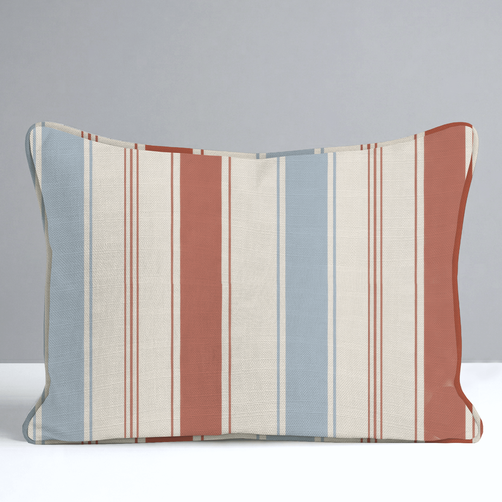 Chambray Tiles Stripes Throw Pillow - Lemon Park