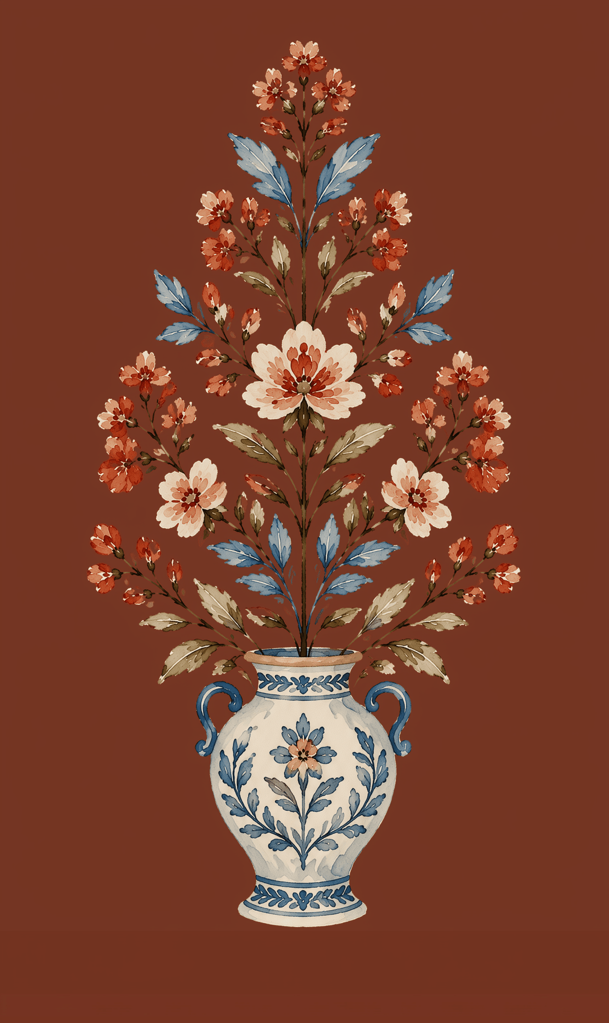 Chambray Tiles Terracotta Conservatory Study - Tapestry - Lemon Park
