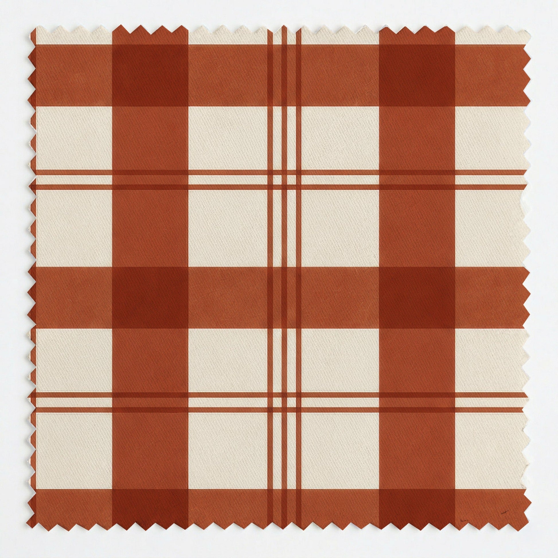 Chambray Tiles Terracotta Plaid - Fabric - Lemon Park