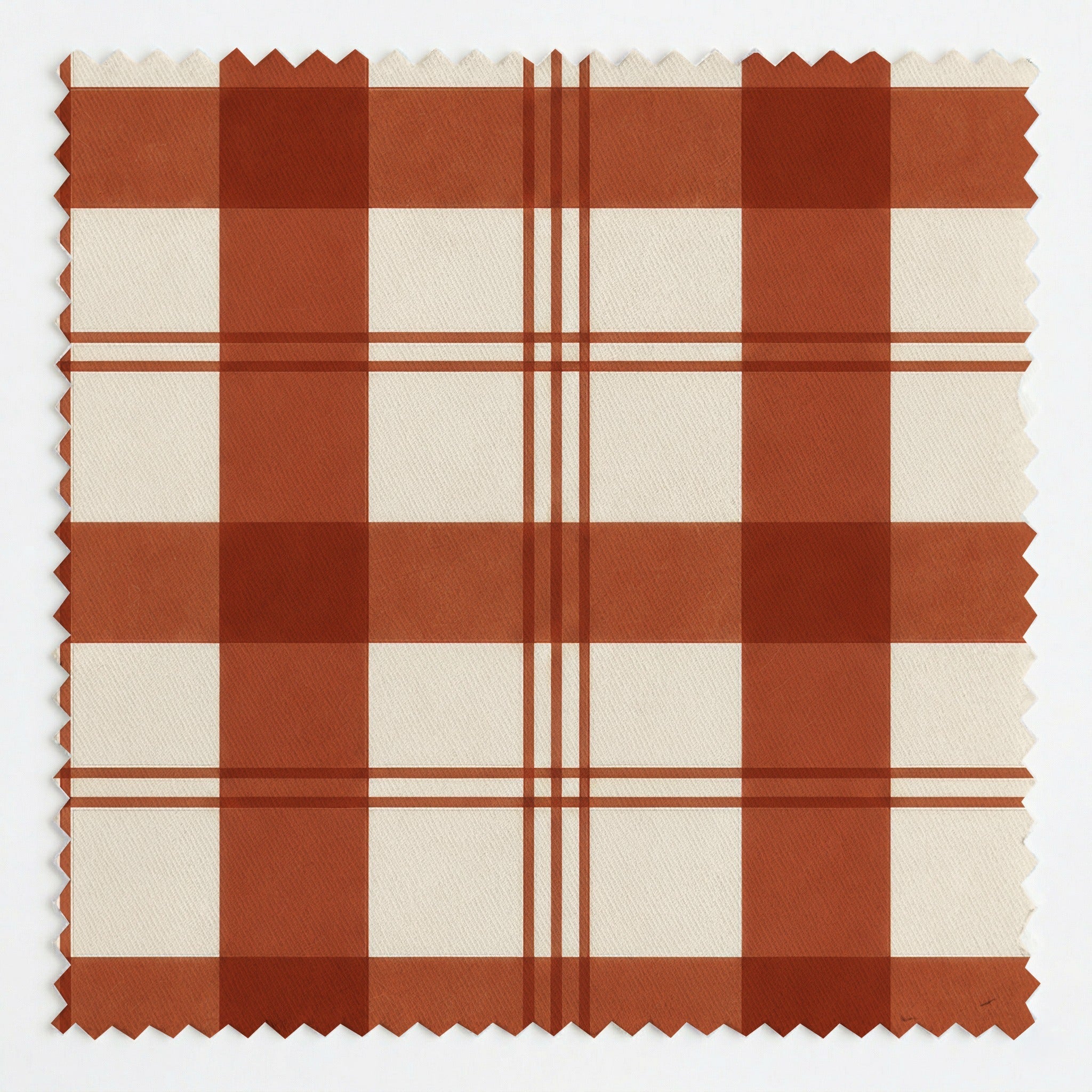 Chambray Tiles Terracotta Plaid - Fabric - Lemon Park
