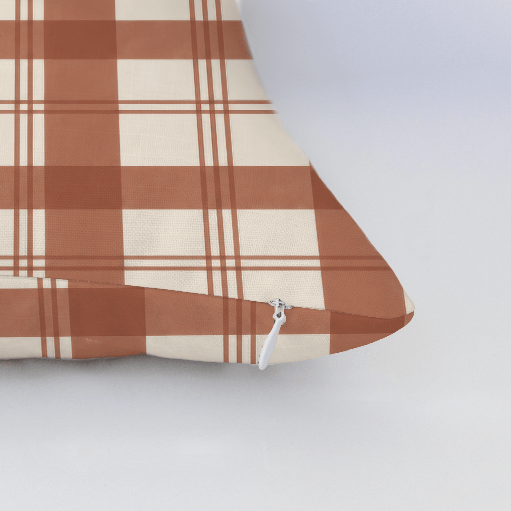 Chambray Tiles Terracotta Plaid Throw Pillow - Lemon Park