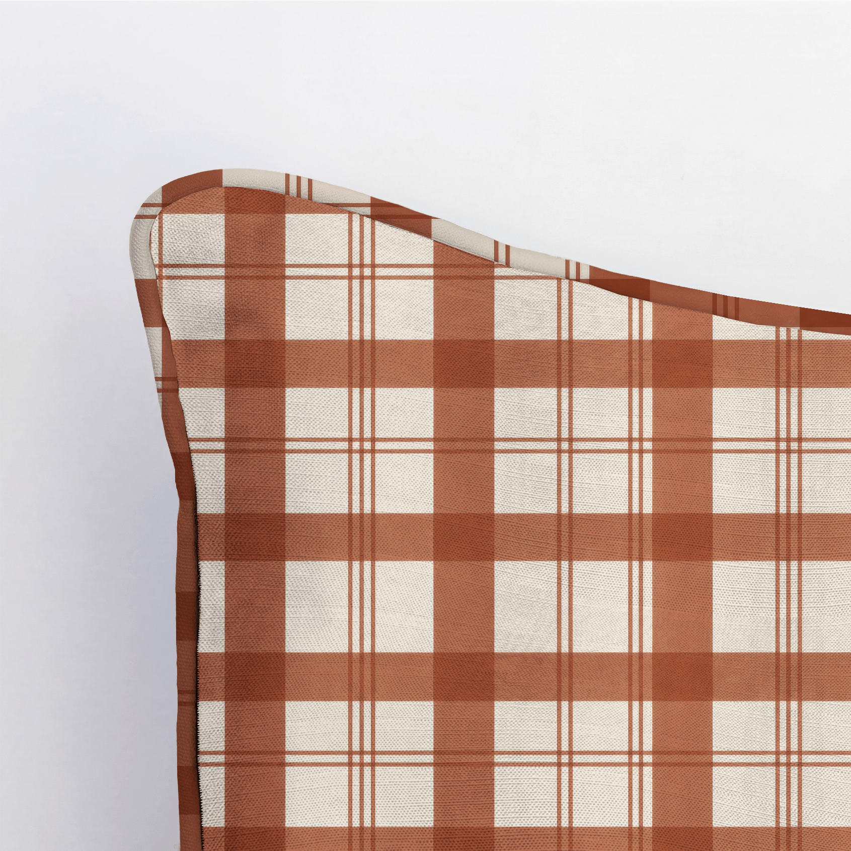 Chambray Tiles Terracotta Plaid Throw Pillow - Lemon Park