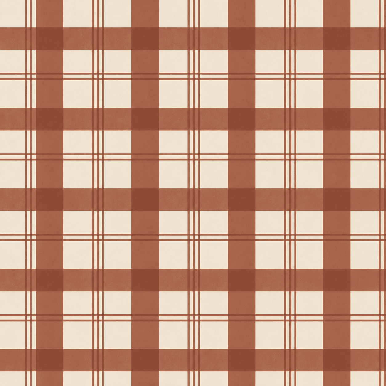 Chambray Tiles Terracotta Plaid Wallpaper - Lemon Park