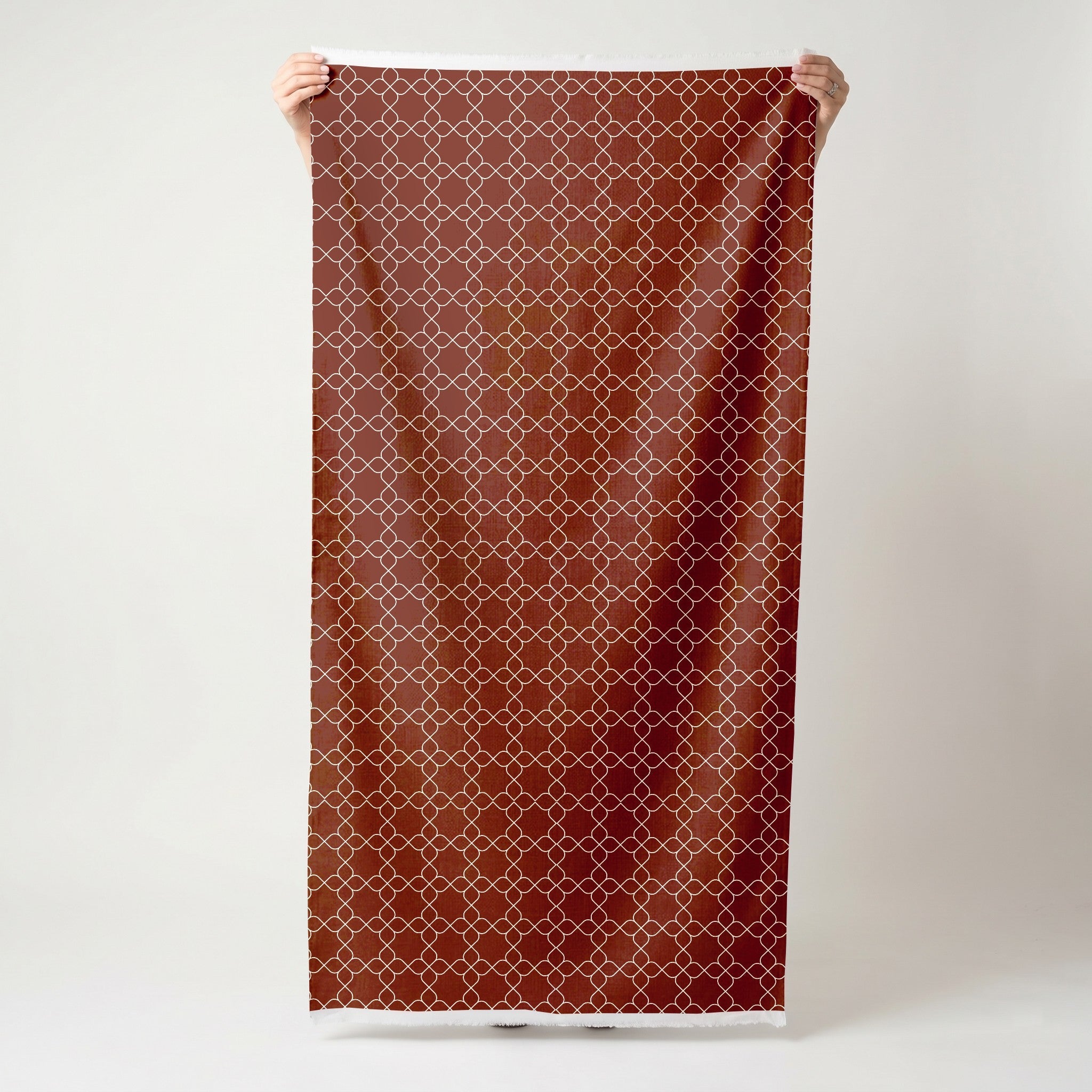 Chambray Tiles Terracotta Trellis - Fabric - Lemon Park