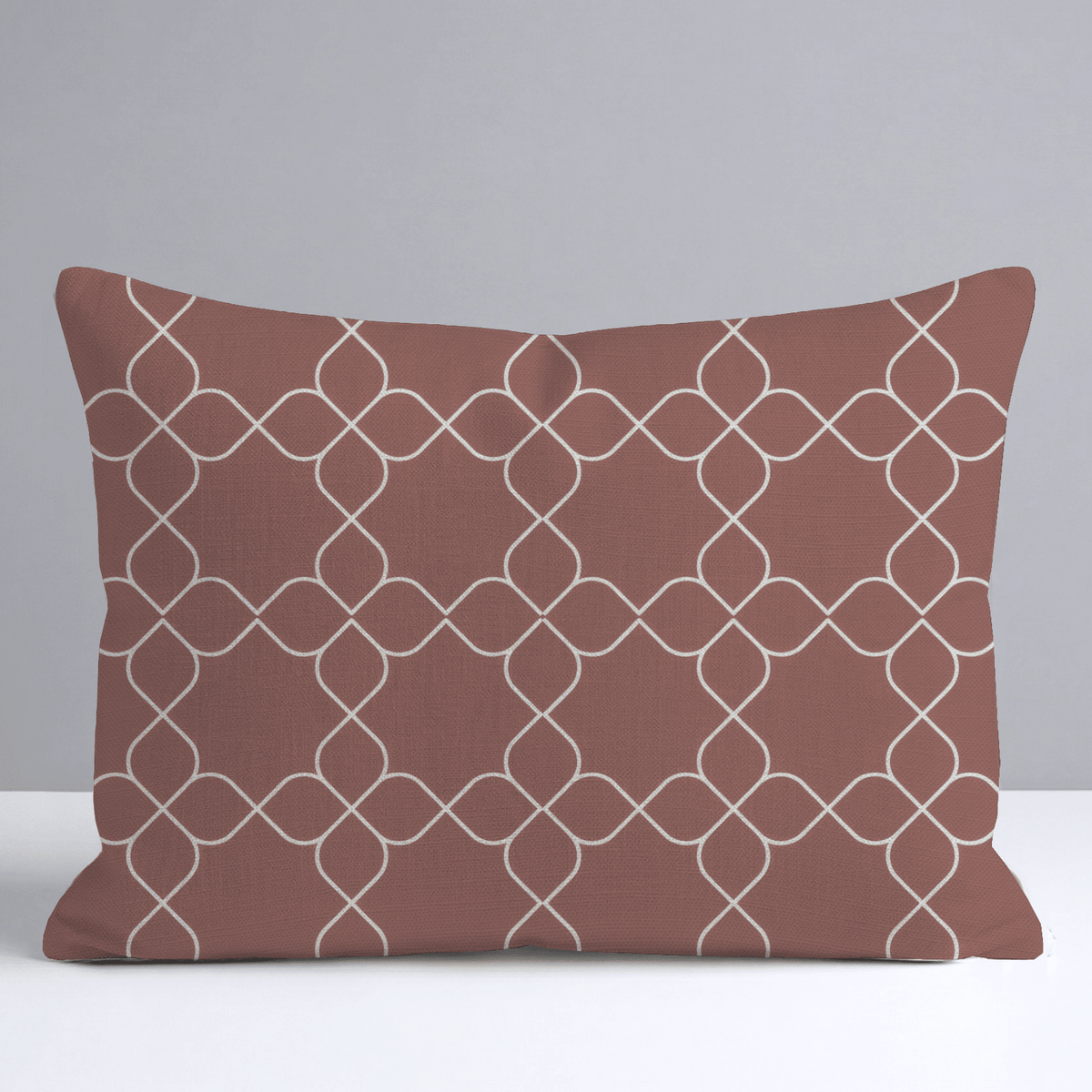 Chambray Tiles Terracotta Trellis Throw Pillow - Lemon Park