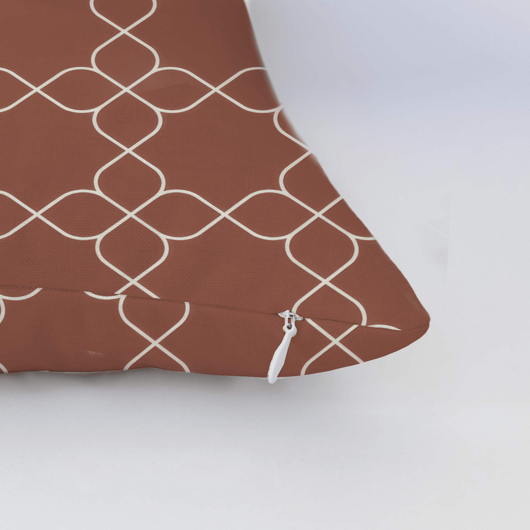 Chambray Tiles Terracotta Trellis Throw Pillow - Lemon Park
