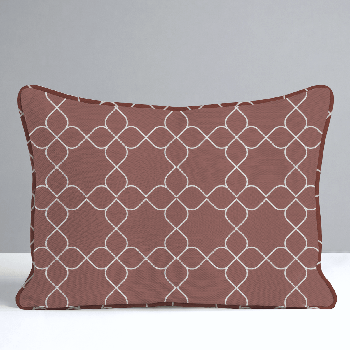Chambray Tiles Terracotta Trellis Throw Pillow - Lemon Park