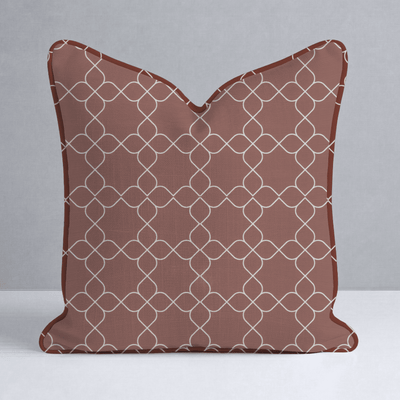 Chambray Tiles Terracotta Trellis Throw Pillow - Lemon Park