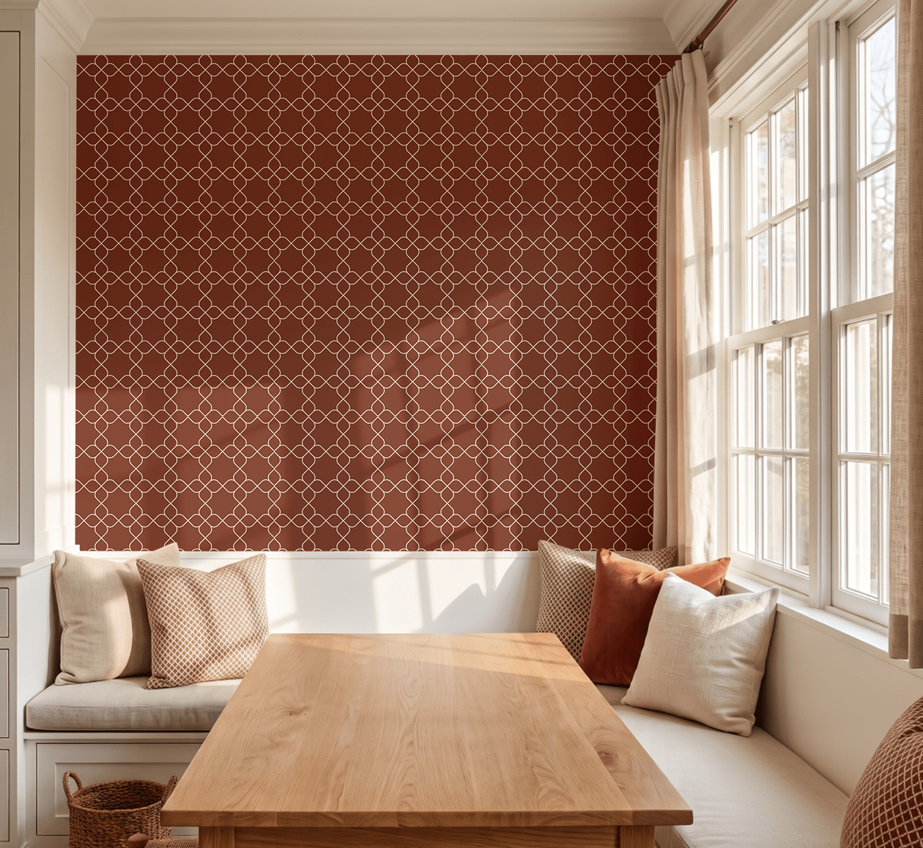 Chambray Tiles Terracotta Trellis Wallpaper - Lemon Park