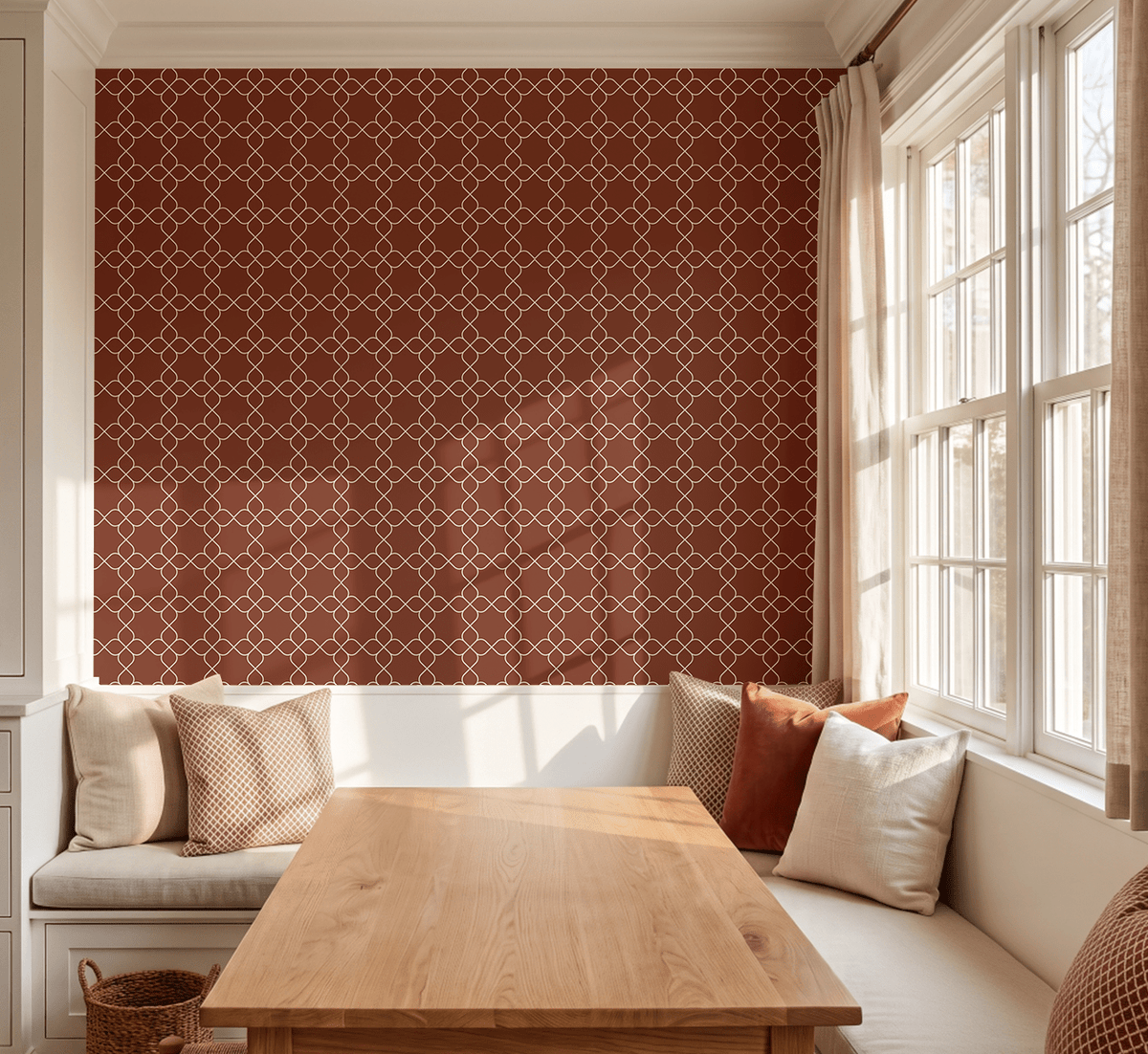 Chambray Tiles Terracotta Trellis Wallpaper - Lemon Park