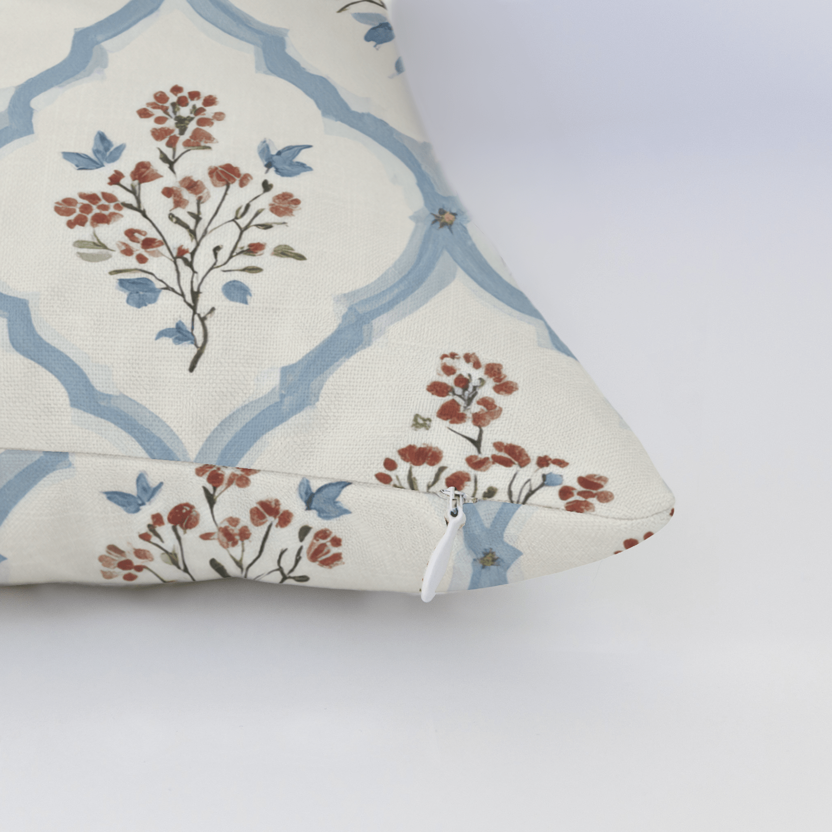 Chambray Tiles Throw Pillow - Lemon Park