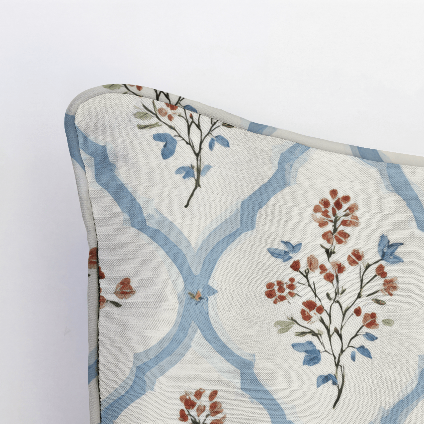 Chambray Tiles Throw Pillow - Lemon Park