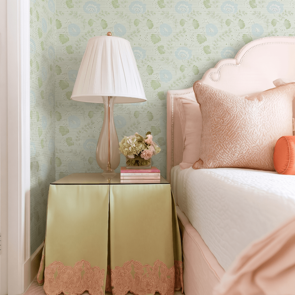 Charleston Mist Faux Grasscloth Wallpaper - Lemon Park