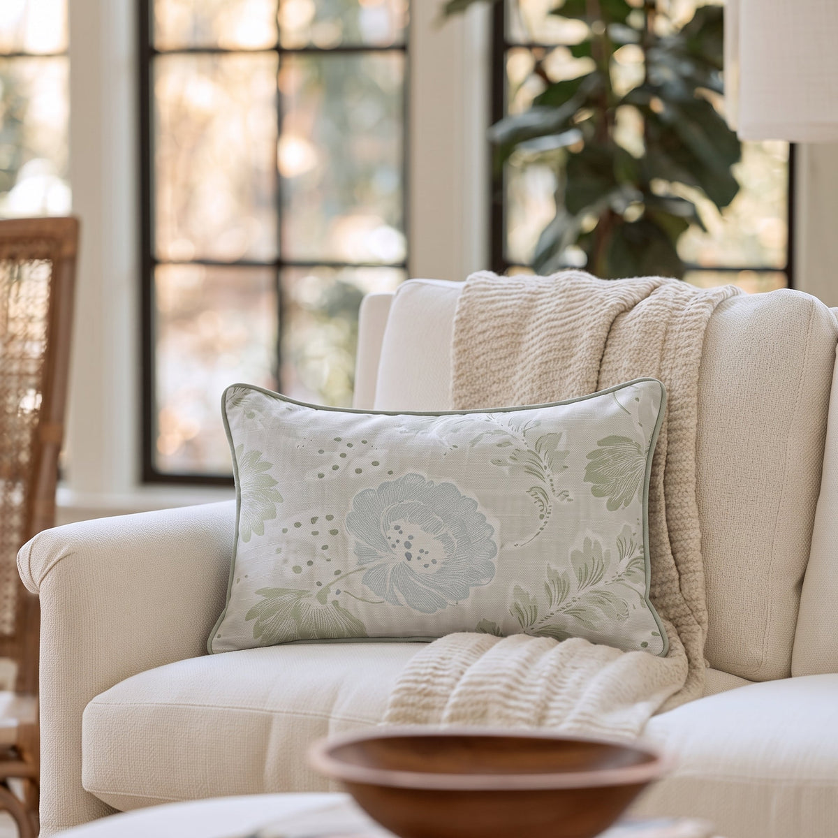 Charleston Mist Throw Pillow - Lemon Park