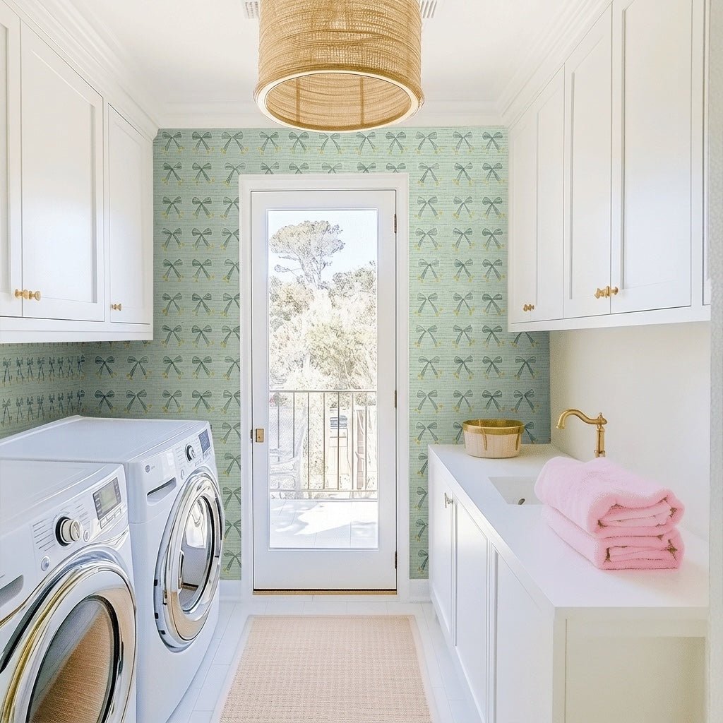 Charms & Knots Faux Grasscloth Wallpaper - Lemon Park